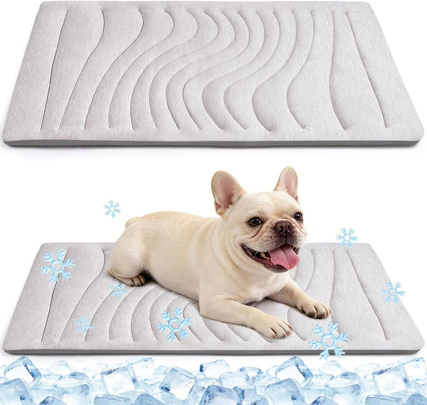 Dog Cooling Mat, 36"X23" Reversible Cooling Pad for Dogs Cats, Pressure Activated Pet Cooling Mat Indoor Outdoor, Scratch-Resistant & Machine Washable, Summer Dog Blanket, Grey1