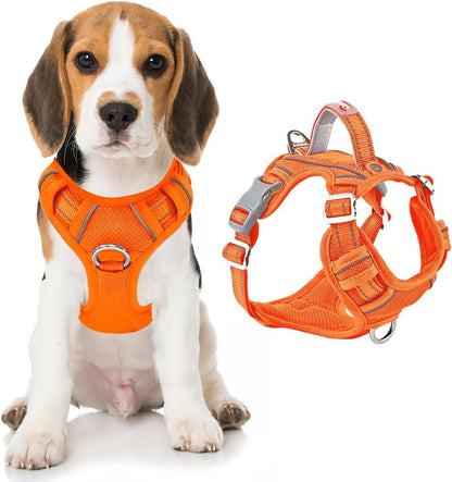BARKBAY Dog Harness No Pull with ID Tag Pocket - Heavy Duty, Reflective, Easy Control for Large Dogs(Blue,L)63