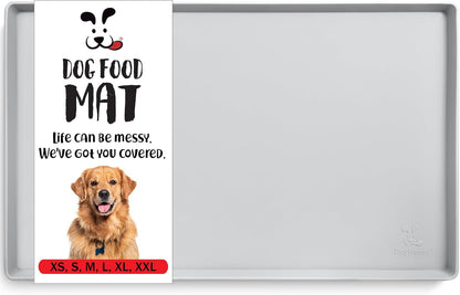 Dogbuddy Dog Food Mat – Waterproof Dog Bowl Mat for Food and Water, Silicone Pet Feeding Mats for Floors, Non-Slip Placemat with High Edges for Dogs Bowls, Puppy Essentials (L: 24" X 16", Shadow)21