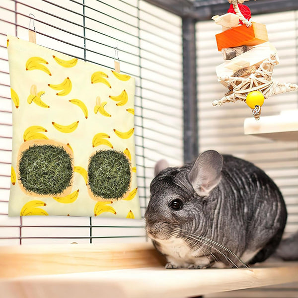 UPINS 3Pack Guinea Pig Hay Feeder Bag,Bunny Rabbit Cage Bag Hanging Holder | Guinea Pig Cage Feeder,For Bunny Rabbits,Chinchillas,Hamsters,Small Pets,And Animals4