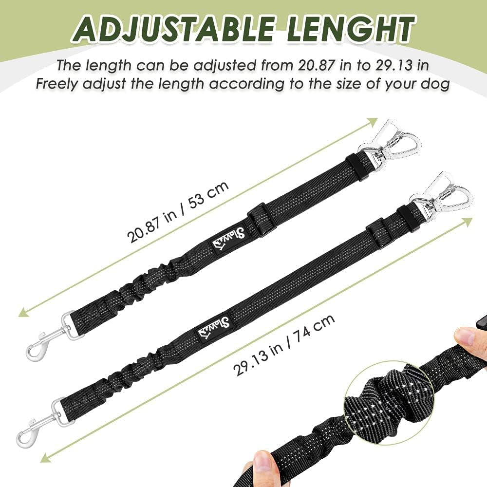 slowton-dog-seatbelt-2-pack-dog-seat-belt-car-leash-adjustable-elastic-bungee-buffer-heavy-duty-nylon-reflective-pet-safety-tether-connect-to-dog-harness-for-travel-riding-in-vehicle-daul-clip-b