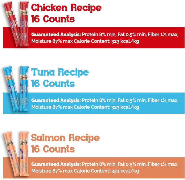 Beefeaters Lickable Cat Treats 48 Count – Puree Squeeze up Tubes Variety Pack (Salmon, Tuna & Chicken) | Grain Free, Taurine Enriched, High Moisture for Picky Eaters | Cat Treat Topper or Snack7