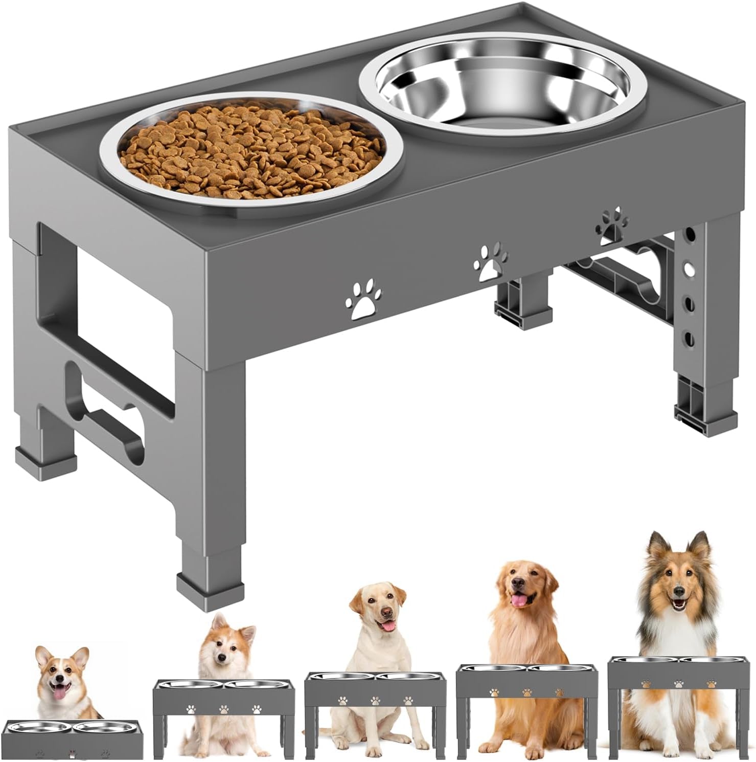 elevated-dog-bowls-with-2-stainless-steel-bowls-5-height-adjustable-stand-3-1-9-to-12-for-improved-digestion-neck-support-easy-clean-non-slip-base-raised-feeder-for-medium-large-dogs