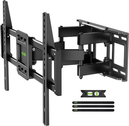 Full Motion TV Wall Mount for 42-82 Inch Tvs up to 120Lbs, Wall Mount TV Bracket with Articulating Swivel Tilt Extension Leveling, Max VESA 600X400Mm Fits 12/16" Wood Stud1