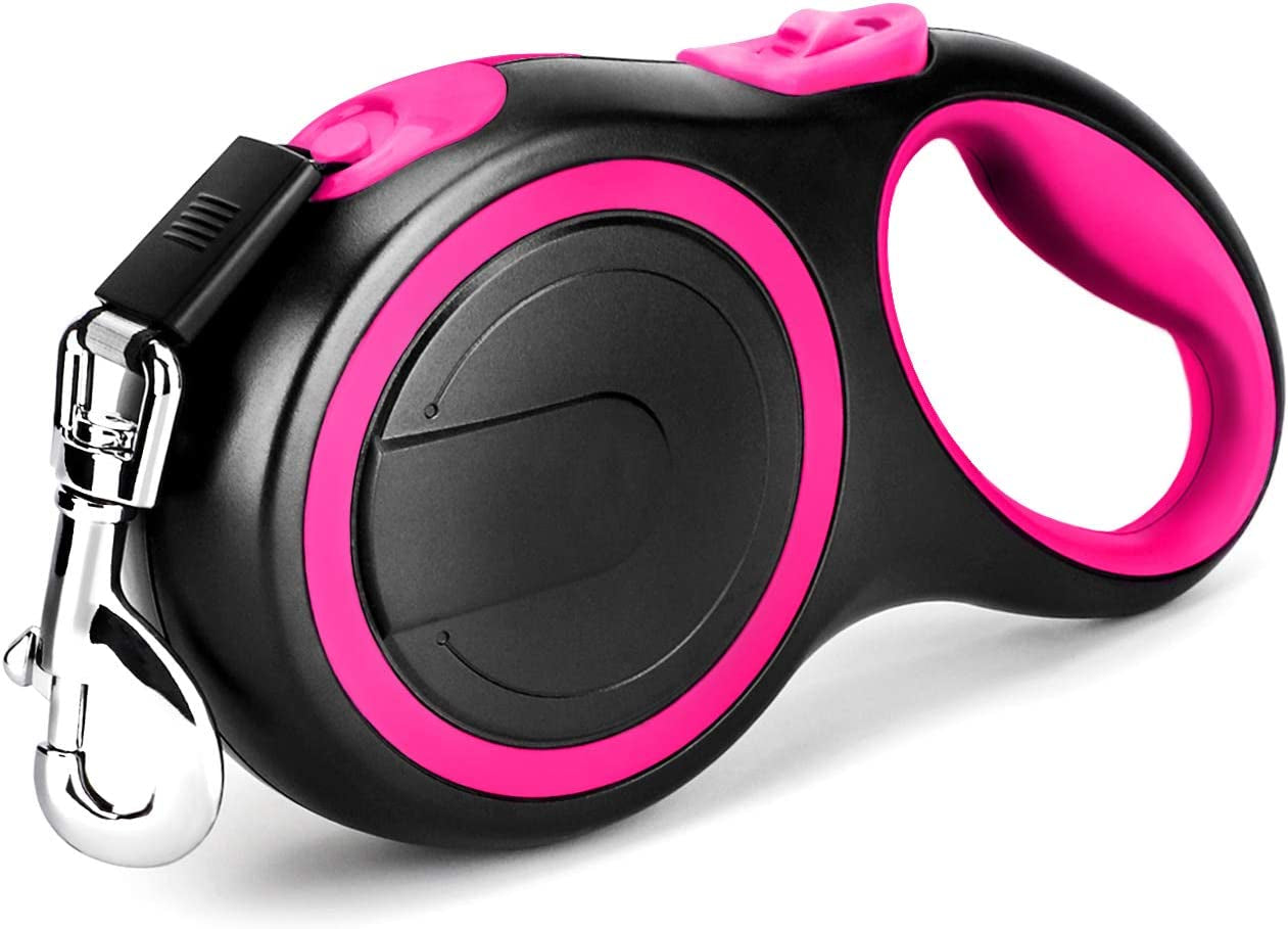 segarty-26ft-dog-leash-retractable-8m-dog-leads-long-for-medium-large-breed-pets-44-110lbs-no-tangle-nylon-tape-and-1-button-break-lock-heavy-duty-leash-for-training-running-pink