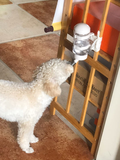 No Drip Dog Kennel Water Bottle Dispenser for Crate, 400Ml Dripless Pet Drinking Fountains Kettle with Automatically Feeding Water (White)4