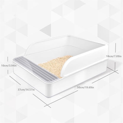 Pet Supplies, Large Open Cat Litter Box with High Sides & Scoop, Tool-Free Assembly2