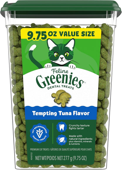 Greenies Feline Natural Dental Cat Treats, Tempting Tuna Flavor, 9.75 Oz | #1 Veterinarian-Recommended, 36% Less Tartar in 28 Days, Cleans to Gumline, Crunchy Texture, Natural Ingredients1