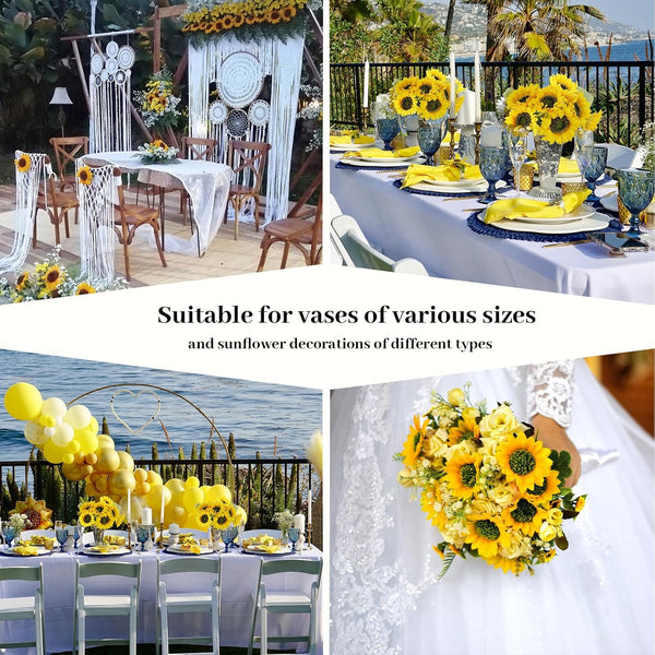 7Pcs Realistic Silk Sunflowers Artificial Flowers,12.6''Fake Sunflowers with Adjustable Long Stem&Detachable Flower Head,Perfect for Home Decor,Wedding,Diy,Sunflowers Decoration for Indoor&Outdoor6