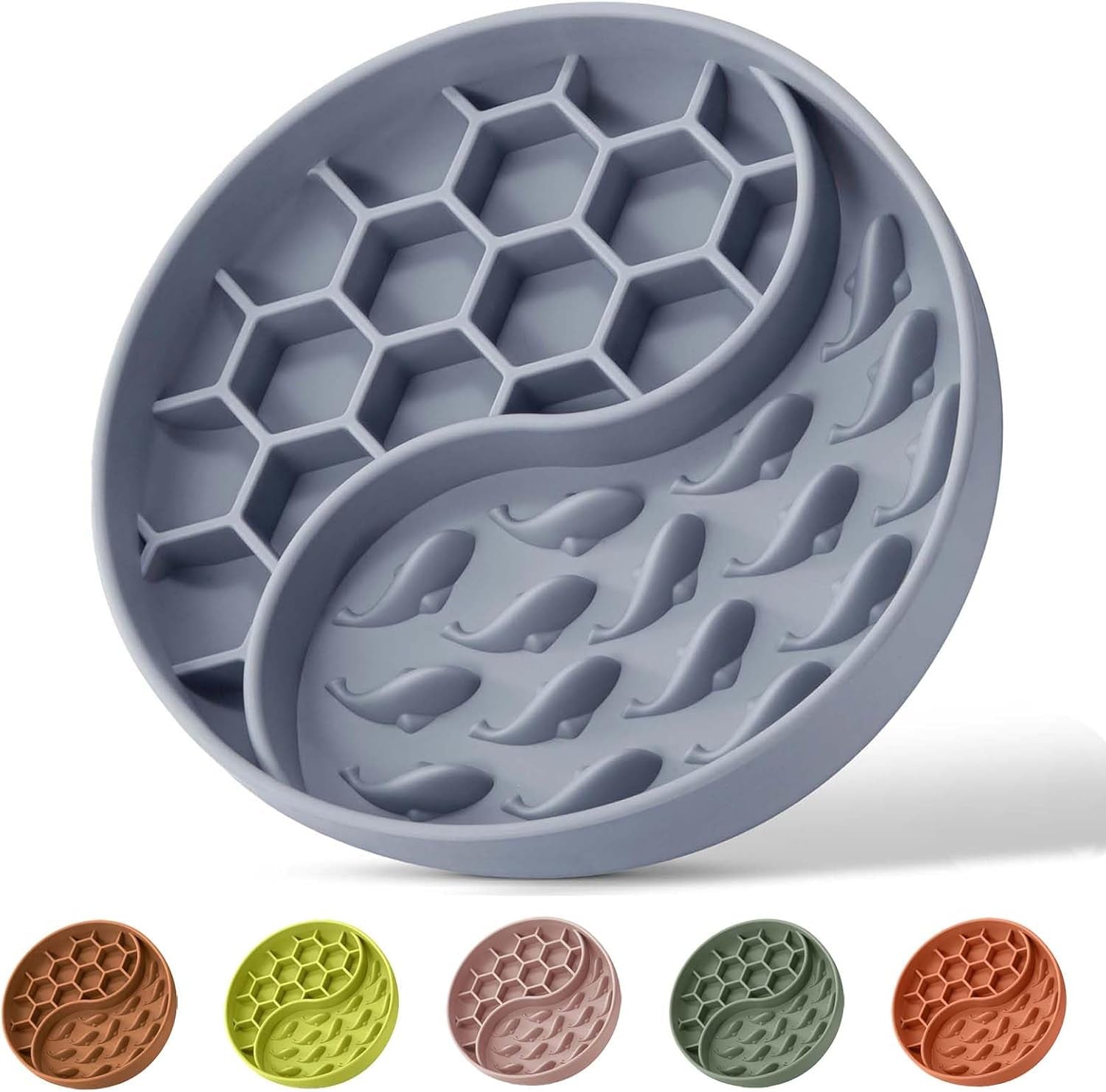 slow-feeder-dog-bowls-silicone-pet-food-bowls-with-suction-cups-non-slip-dog-feeding-slow-down-pet-eating-speed-for-fast-eaters-anxiety-relief-fun-added-pink