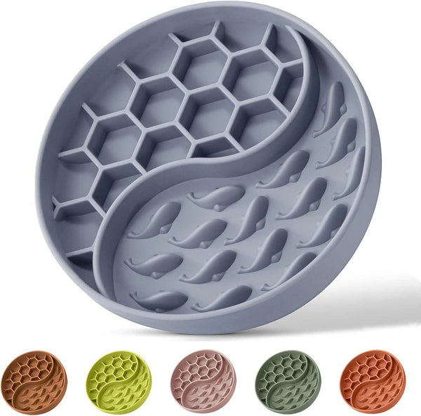 Slow Feeder Dog Bowls, Silicone Pet Food Bowls with Suction Cups, Non-Slip Dog Feeding Slow down Pet Eating Speed for Fast Eaters, Anxiety Relief & Fun Added (Pink)9