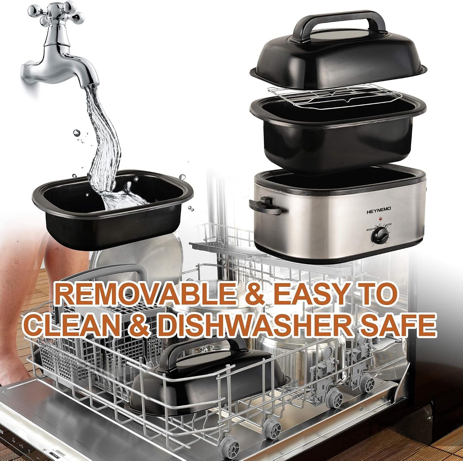 22-quart-electric-roaster-oven-roaster-oven-turkey-roaster-electric-electric-roaster-selfbasting-lid-removable-pan-full-range-temperature-control-cool-touch-handles-silver-body-black-lid