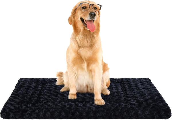 Washable Dog Bed Mat Ultra Soft Dog Crate Pad Comfy Fluffy Pet Kennel Beds Sleeping Mattress for Large Jumbo Medium Small Dogs, 36 X 23 Inch, Gray16