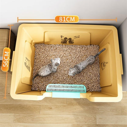 Pet Supplies, Litter Box for Large Cats,High Sides, Anti-Splash, Multi-Cat Use4