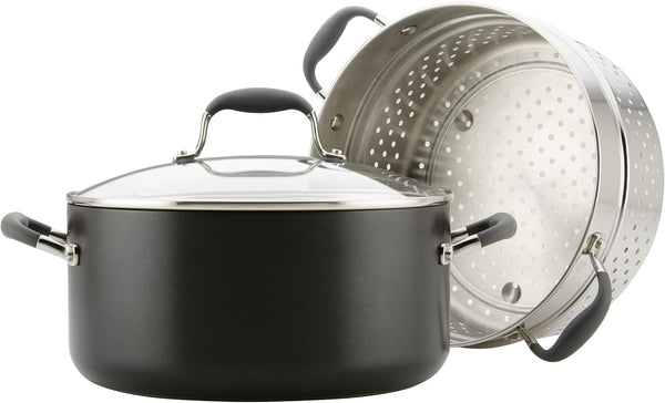 Advanced Hard-Anodized Dutch Oven Multipurpose Steamer Set, 8.5-Quart, Graphite7