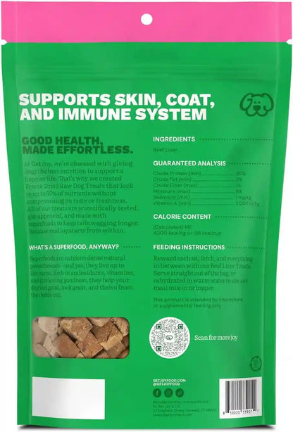 Get Joy Freeze Dried 100% Beef Liver Dog Treats, 4Oz | Single Ingredient Organ Meat, High Protein Raw Dog Food Topper, Snack & Training Rewards | Grain Free, Gluten Free, Filler Free2