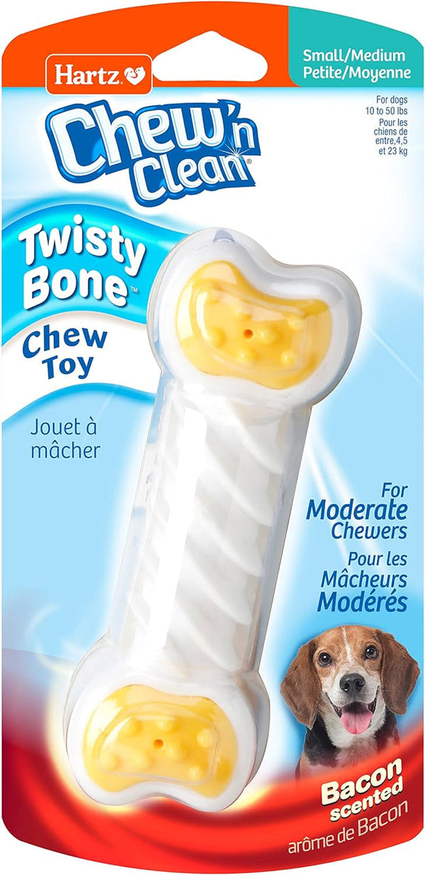 Hartz Chew ‘N Clean Twisty Bone Dog Chew Toy, Bacon Scented for Moderate Chewers, Extra Small9