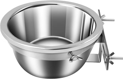 Dog Crate Water Bowl No Spill, Stainless Steel Hanging Large Dog Crate Water Bowls with Metal L-Shaped Feeder for Kennel, S(1100Ml/37Oz)5