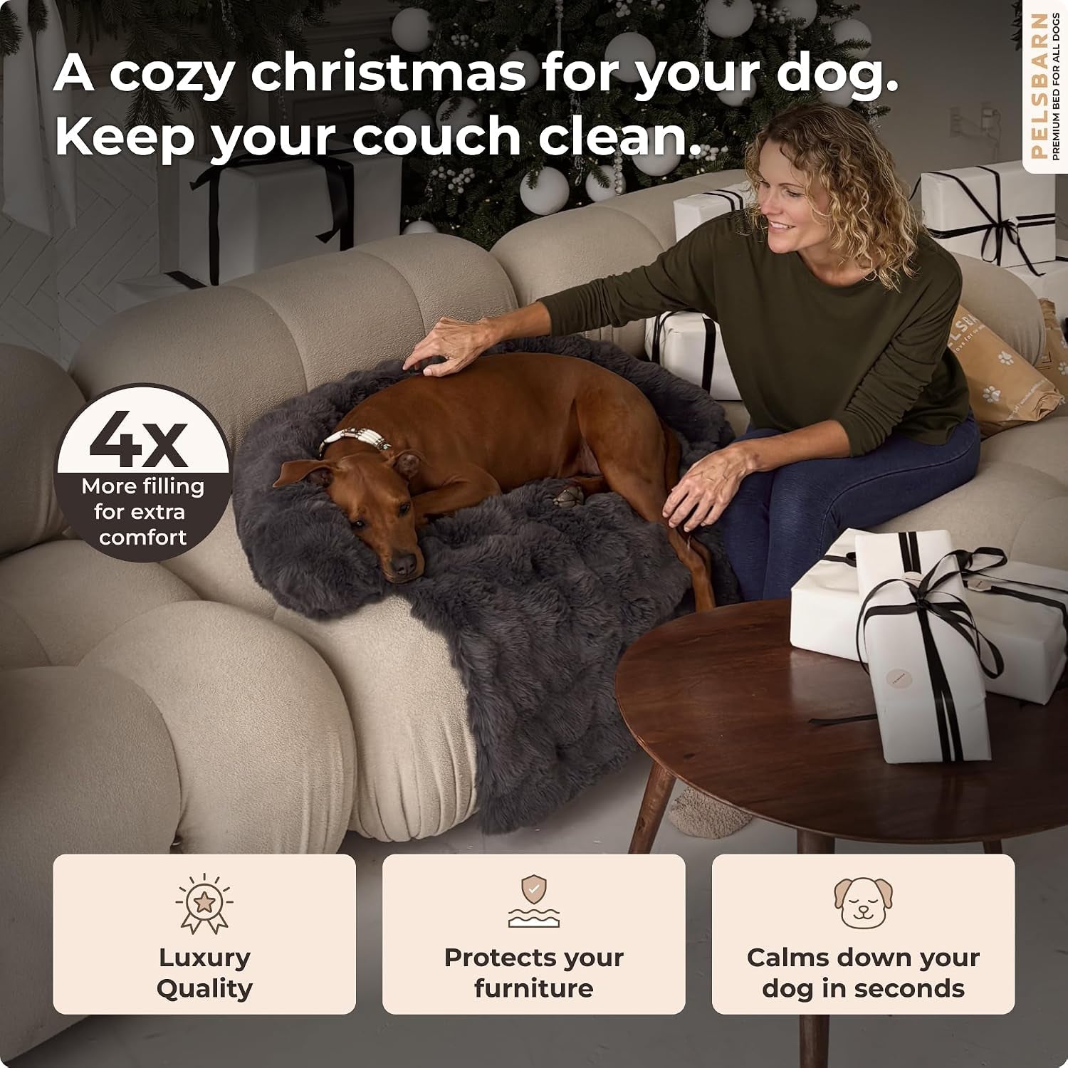 pelsbarn-dog-bed-for-couch-luxurious-sofa-bed-for-dogs-with-non-slip-oxford-bottom-faux-rabbit-fur-with-removable-cover-large-gray-33x33-in