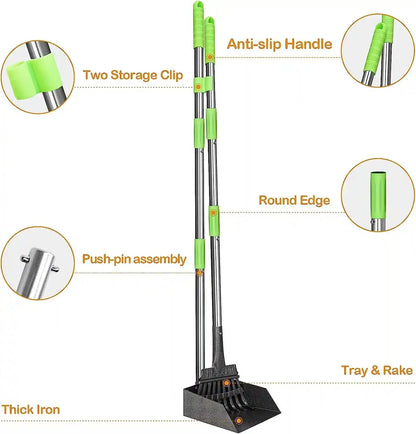 TOOGE Pooper Scooper, Dog Pooper Scooper Long Handle Stainless Metal Tray and Rake for Medium Small Dogs Heavy Duty Pet Supplies to Use for Grass, Dirt or Gravel3