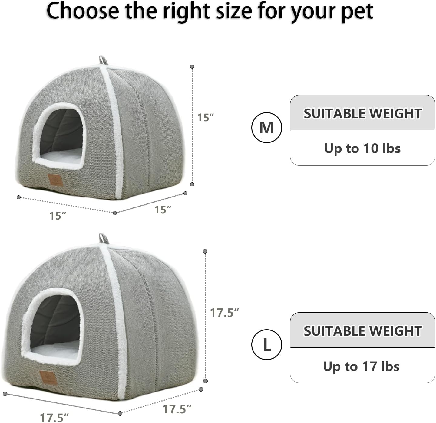 cat-beds-for-indoor-cats-cat-bed-cave-house-tent-for-kittens-and-small-pets-with-washable-cushioned-soft-and-warm-indoor-house-grey-15-inches