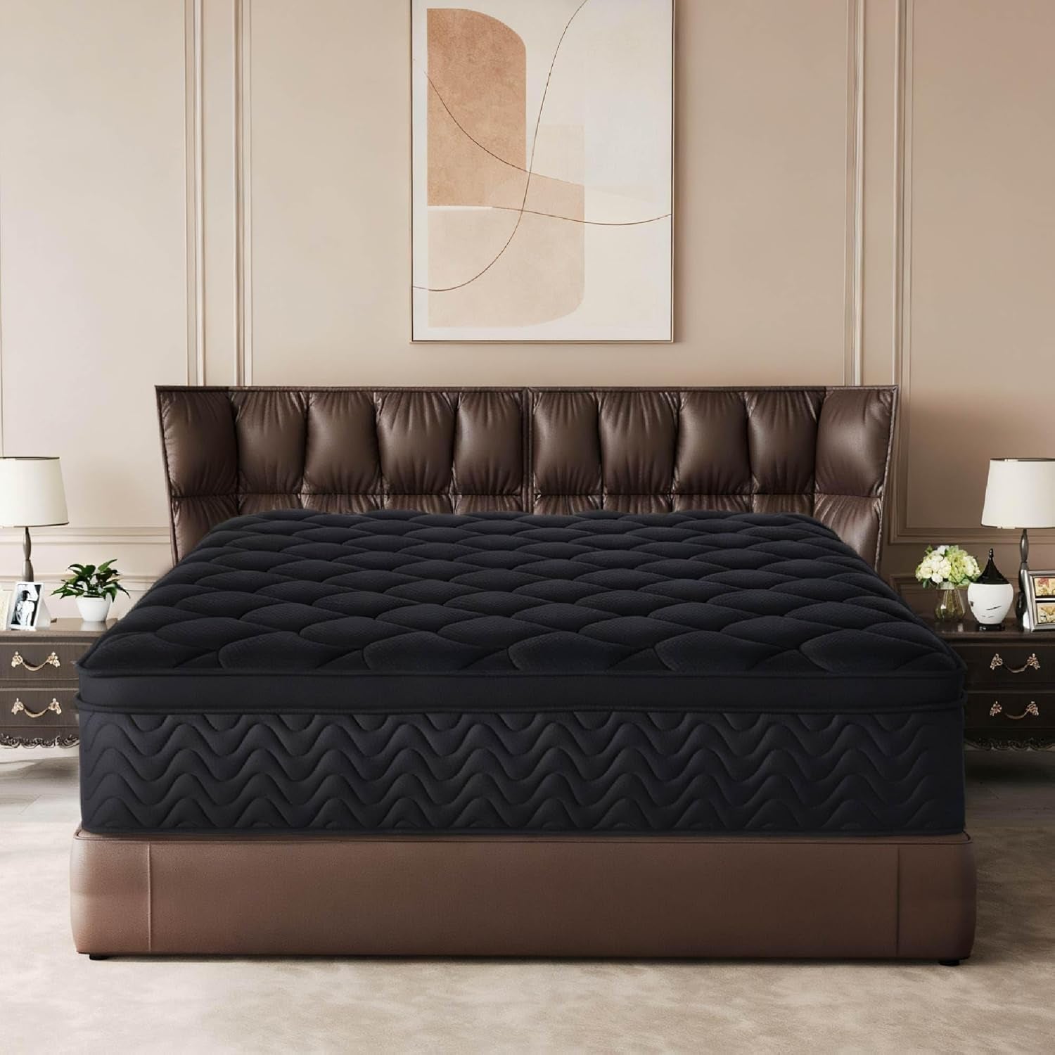 premium-12-inch-queen-size-mattress-black-diamond-quilted-individual-pocket-spring-memory-foam-top-luxurious-support-pressure-relief-mot