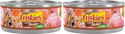 Purina Friskies Wet Cat Food Extra Gravy Pate with Salmon in Savory Gravy - (Pack of 24) 5.5 Oz. Cans11