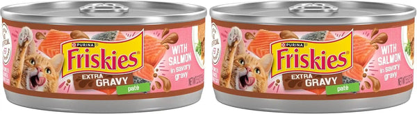 Purina Friskies Wet Cat Food Extra Gravy Pate with Salmon in Savory Gravy - (Pack of 24) 5.5 Oz. Cans11