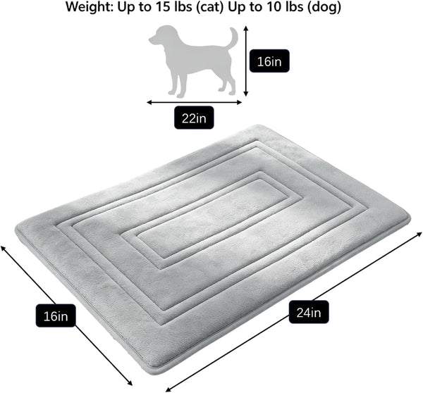 Cat Bed Mat, Memory Foam, Waterproof Non-Slip Base, 24 X 16 in | Soft Coral Fleece, Slow-Rebound Memory Foam and Full Rubber Backing; Machine Washable for Crates, Pet Beds and Floors.2