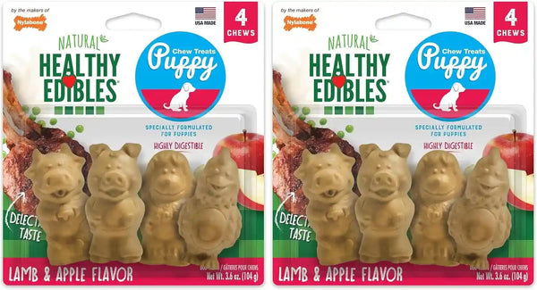 Nylabone Healthy Edibles Puppy Dog Treats, Lamb & Apple Flavor, 12 Count | Natural Puppy Treats, USA Made, Highly Digestible, Vet Recommended, Small Dog Treats for Puppies up to 25 Lbs15