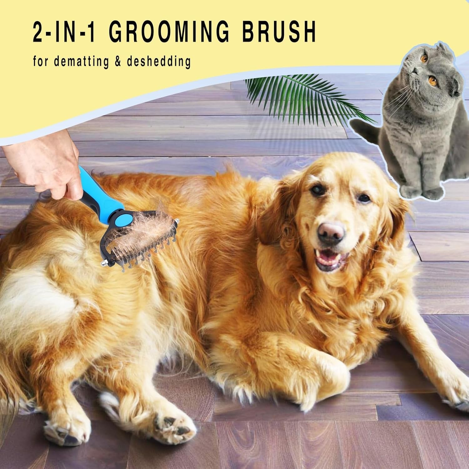 pet-grooming-rake-for-dogs-cats-double-sided-deshedding-and-dematting-tool-gently-remove-95-of-loose-undercoat-mats-for-long-haired-pets-painless-fur-brush-for-shedding-control-blue