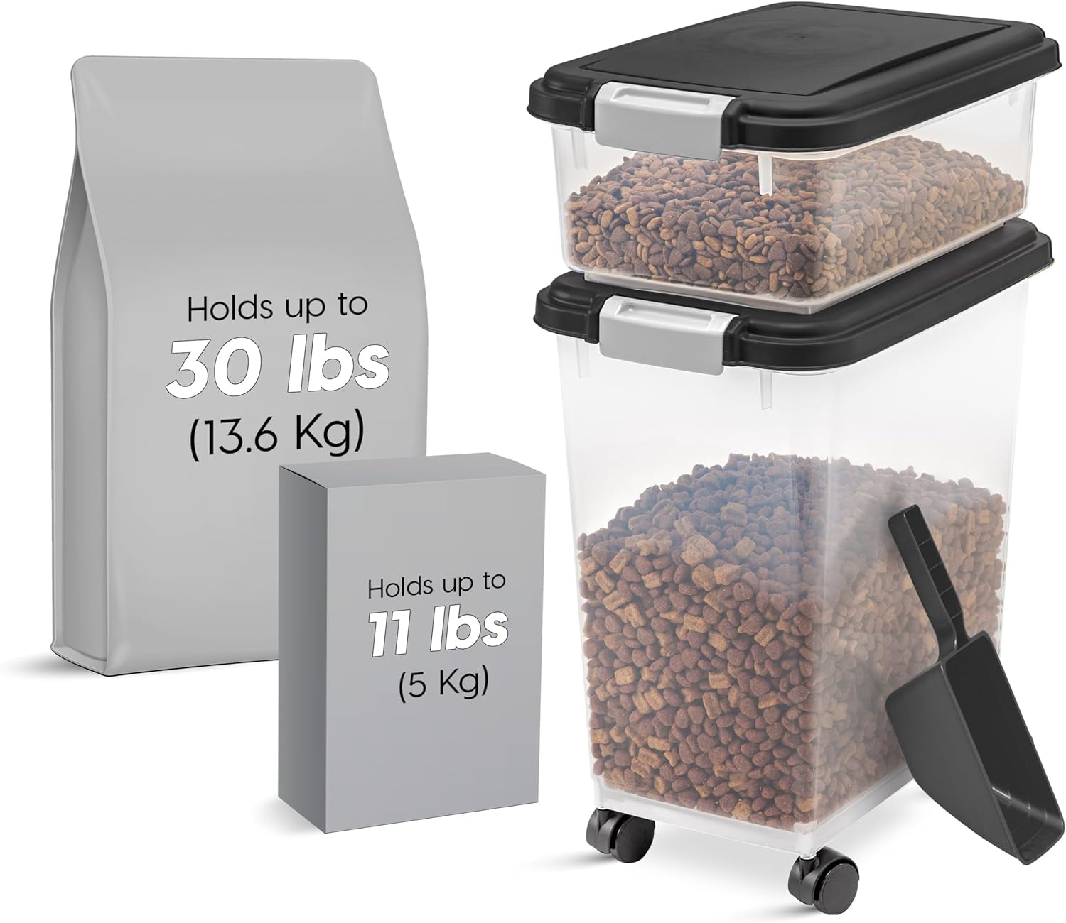 iris-usa-dog-food-storage-container-30-lb-11lb-airtight-combo-stackable-pet-food-storage-bin-with-wheels-for-cat-dog-food-bpa-free-made-in-usa-black-stackable-pet-food-plastic-storage-bins-with-wheels-for-cat-and-dog-food-made-in-usa