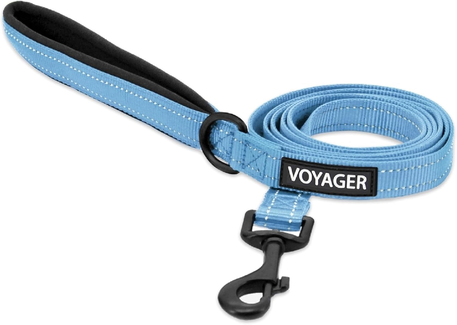 best-pet-supplies-voyager-nylon-dog-leash-fuchsia-small-5ft-in-length-5-8-in-width-reflective-soft-neoprene-handle-heavy-duty-metal-clips-for-running-walking-training