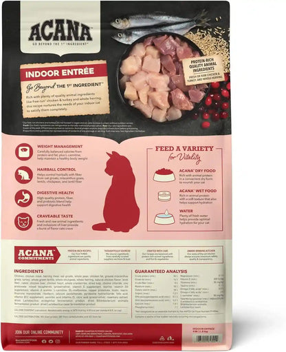 ACANA Dry Cat Food for Indoor Cats Indoor Entrée Chicken Turkey, 4Lb Bag | Includes Probiotics, Digestive Health, Weight Management, Free-Run Poultry, World'S Finest Ingredients2