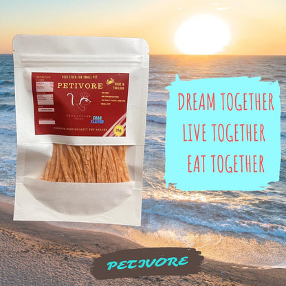 Crab Flavor - Premium Fish Snack for Sugar Glider and Small Exotic Pet - Made from Real Fish - Hamster, Squirrel, Chinchillas, Marmoset - Yummy Treats, Snacks and Food (35G)2