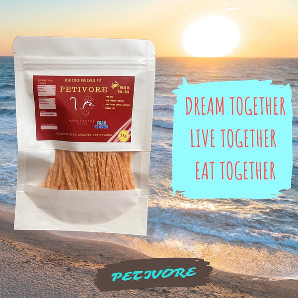 Crab Flavor - Premium Fish Snack for Sugar Glider and Small Exotic Pet - Made from Real Fish - Hamster, Squirrel, Chinchillas, Marmoset - Yummy Treats, Snacks and Food (35G)2