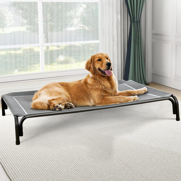 Czpalo Outdoor Elevated Dog Bed for Large Sized Dogs, No-Tool Assembly. | Raised Design Promotes Airflow. Tool-Free Assembly, Easy-To-Clean Mesh, Portable, with Anti-Skid Feet. Indoor/Outdoor Use.1