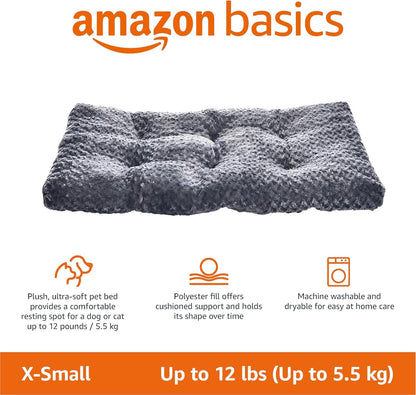 Amazon Basics Washable Cat and Dog Bed and Crate Pad, Indoor, Easy to Clean, 23" X 18" X 2.5", Gray5