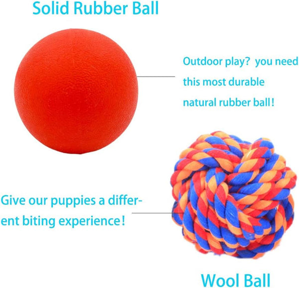 Volacopets Puppy Balls - Pack with Different Functions & Teething Toys for Small Dogs, Squeaky Dog Balls, Rubber Chew Toys for Enrichment5