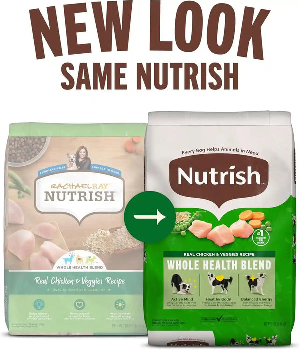 Nutrish Real Chicken & Veggies Recipe Whole Health Blend Dry Dog Food, 14 Lb. Bag, Packaging May Vary (Rachael Ray)2