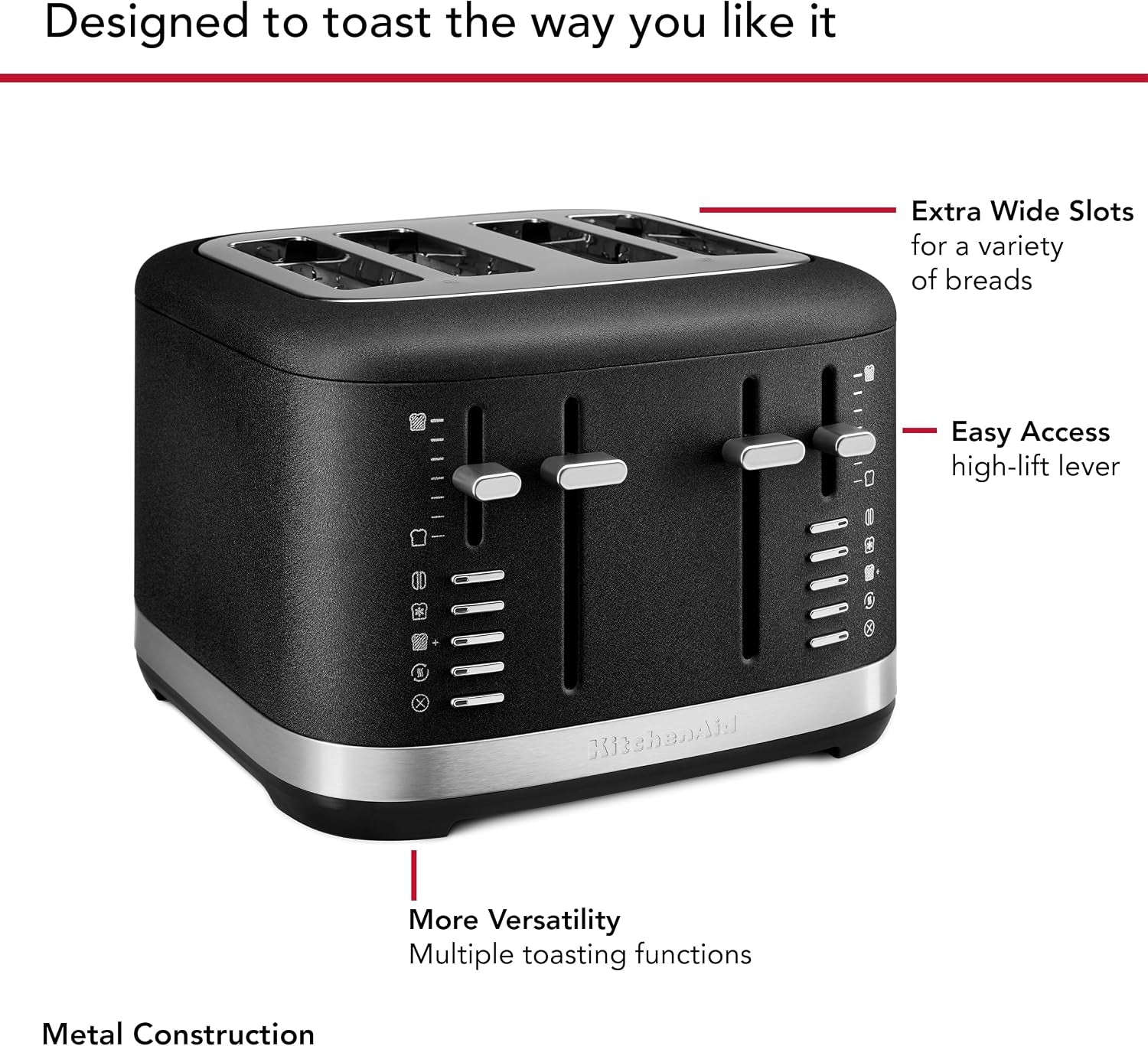 kitchenaid-4-slice-pro-line-automatic-toaster-kmt4109-cast-iron-black-fits-bagels-english-muffins-thick-breads-seven-shade-settings-metal-housing-auto-lift-lever