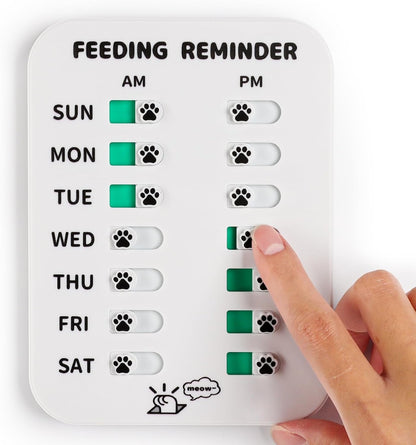 YAUYIK Dog Feeding Reminder, Magnetic Reminder Sticker, AM/PM Daily Indication Chart Feed Your Pets, Fridge Magnets and Double Sided Tape, Helps You to Track Pet Feeding & Medication (White)8