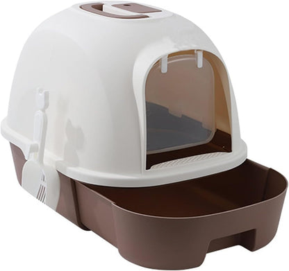Dog Potty Training Toilet ﻿ Cat Litter Box Dome Drawer Design with Scoop Enclosed Large Kitty Anti-Splashing Supplies(B)1