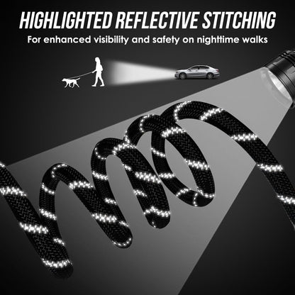 Lukovee Hands Free Dog Leash, 10FT Adjustable Training Lead 1/2 Inch Nylon Heavy Duty Lead No Pull for Large Medium Dogs, Tangle Free Reflective Waist-Leash for Walking Running, Black7