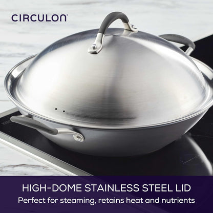 A1 Series W/Scratchdefense Nonstick Induction Wok with Lid, 14-Inch, Wok Pan with Lid, Graphite6
