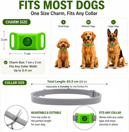 Dog Collar, Adjustable Dog Collar Holder Small Medium Large Dogs | Waterproof Dog Collar Silicone Dog Airtag Holder with 2Pcs Refills6