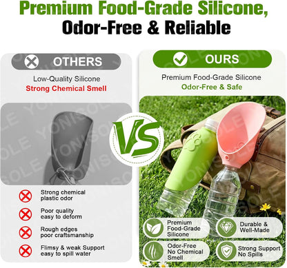 2Pcs Portable Dog Water Bottle Attachment, Slip-On Pet Water Bowl for Walks | Silicone Dog Drink Dispenser, Fits Openings 26Mm+ Water Bottles, Ideal for Daily Hiking & Travel, Quick Rinse & Easy Setup4