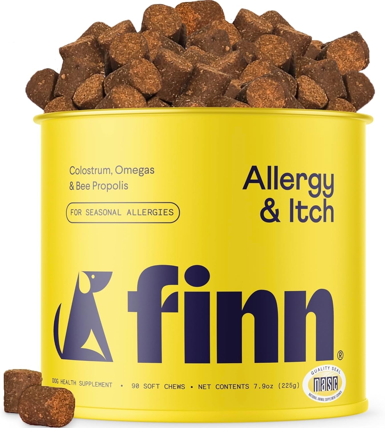 finn-allergy-itch-soft-chews-for-dogs-colostrum-bee-propolis-90-ct-quercetin-probiotics-nasc-certified-vet-formulated-seasonal-environmental-allergy-relief