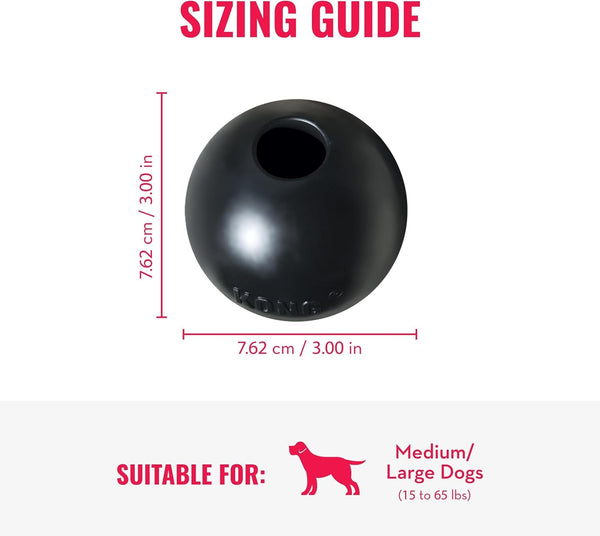 KONG Extreme Ball with Hole - Fetch Toy - Durable Dog Toy for Training, Interactive Playtime & More - Natural Extreme Rubber Ball - Black - for Medium/Large Dogs2