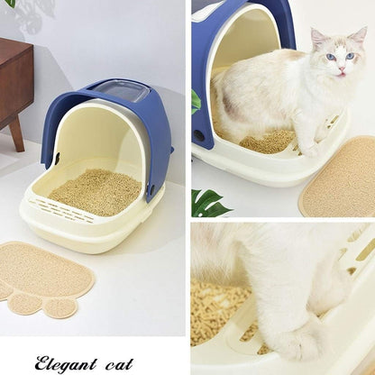 Dog Potty Training Toilet ﻿ Fully Enclosed Cat Litter Basin Semi-Closed Toilet, Large Creative Box, Easy to Clean and Durable Pan（Black）(D)4